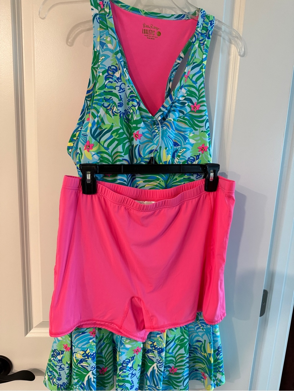 Lilly Pulitzer Tennis/Pickleball outfit - Bright Blue, Green & Pink - Picture 2 of 3